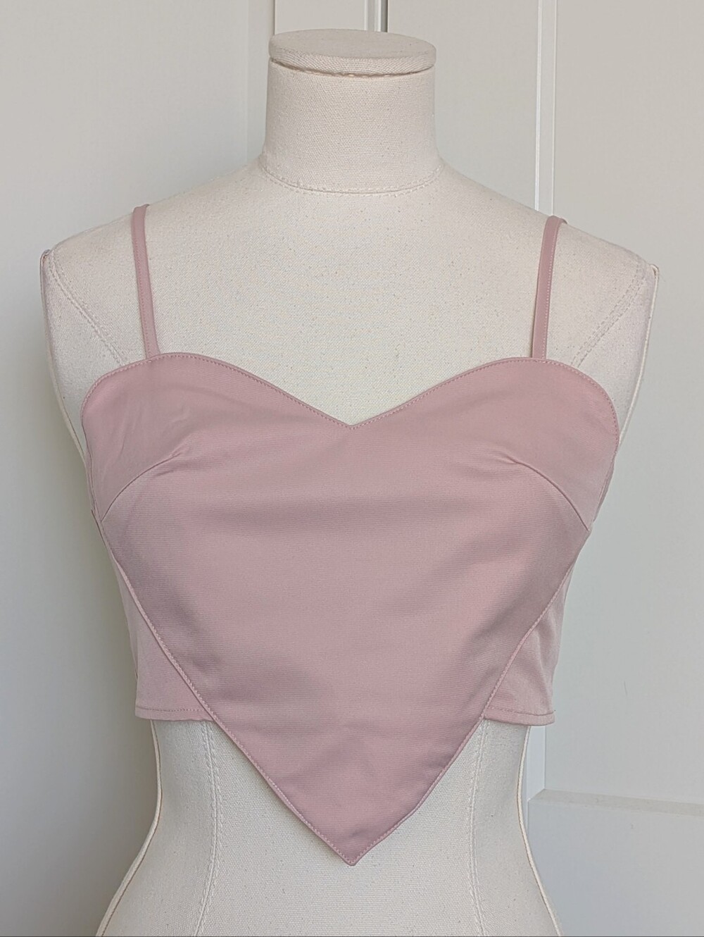 Shein Light Pink Heart Crop Tank Top XS